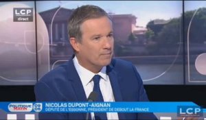 Dupont-Aignan : "Je préférerais que Le Drian reste en fonction"