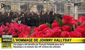 Hommage: Regardez Johnny Hallyday chanter "Un dimanche de janvier" place de la République
