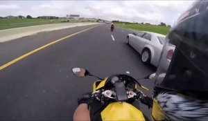 Se faire doubler par une moto à plus de 250 km/h... Dingue!