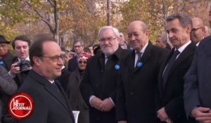 Le sourire crispé de Sarkozy face à Hollande - ZAPPING ACTU DU 12/11/2015