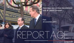 François Hollande​ et David Cameron​ au Bataclan pour un hommage aux victimes