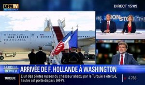 Attentats : L'arrivée de François Hollande à Washington - 24/11