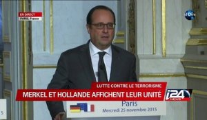 Déclaration de Francois Hollande à l'Elysée, "lutter contre le trafic d'armes, mieux contrôler nos frontières"
