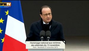 Hollande "promet" de tout faire pour "détruire l'armée des fanatiques" de Daesh