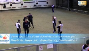 Mène 9, finale du Super 16 Masculin, Challamel contre Gobertier, Sport Boules, Andrézieux-Bouthéon 2015