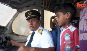 Guy in India gives Kids $1 Pretend Airplane Rides on a Defunct Airbus