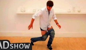 Put your pants on with no hands: funny dance!
