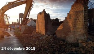 Destruction de la grange au Plessier-Rozainvillers (80) - 24 décembre 2015
