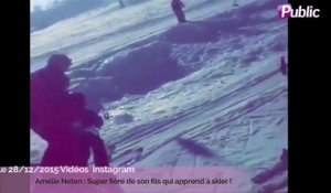 Exclu Vidéo : Amélie Neten : Super fière de son fils qui apprend à skier !