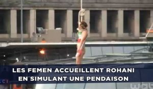 Les Femen simulent une pendaison pour la visite d'Hassan Rohani en France