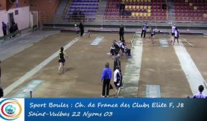 Tir rapide en double, troisième tour, Club Elite Féminin, J8, Saint-Vulbas contre Nyons, Sport Boules, saison 2015-2016