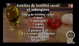Gourmand - Galettes de lentilles corail et aubergines - 2016/03/04