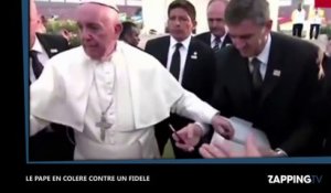 Bousculé, Le pape François chute et s’énerve contre un fidèle (Vidéo)