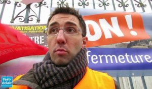 Les salariés d'EDF en grève à Nogent-sur-Seine