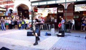 Crazy Flamethrower Bagpiper plays AC/DC Songs!