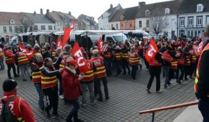 Manifestation des syndicalistes Force Ouvrière Territoriaux à Marquise (62)