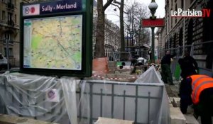 Crue du siècle : la RATP s'entraîne à murer ses entrées de métro