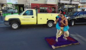 Aladdin et Jasmine en tapis volant à San Francisco