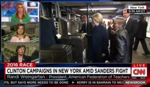 Hillary Clinton prend le métro comme les gens normaux pour sa campagne à New York Mais galère un peu