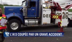 Accident sur l'A13: le poids lourd "a percuté six véhicules de plein fouet"