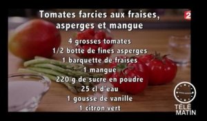 Gourmand - Tomates farcies aux fraises Label rouge, asperges et mangue - 2016/04/29