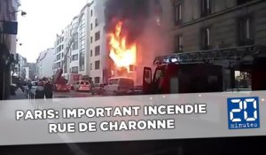 Important incendie rue de Charonne à Paris