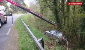 Morlaix. Spectaculaire accident sur la route de Lanmeur