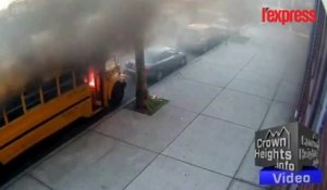 New York: des enfants mettent le feu à un bus scolaire