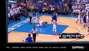 NBA : Draymond Green frappe Steven Adams dans les parties intimes