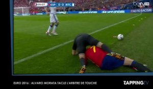 Euro 2016 : Espagne- République Tchèque, Alvaro Morata tacle violemment un arbitre de touche (Vidéo)