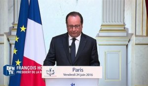 Hollande: "Le vote des Britanniques met gravement l'Europe à l'épreuve"