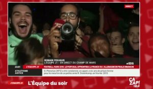 Le journaliste de l'Equipe débordé par les supporters portugais !