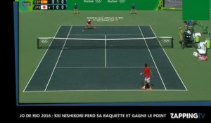 JO de Rio 2016 : Kei Nishikori perd sa raquette ... et gagne le point ! (vidéo)