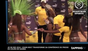 JO de Rio 2016 : Usain Bolt danse la samba en conférence de presse