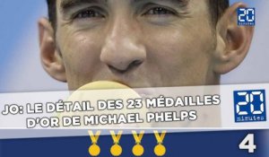 JO: Le détail des 23 médailles d'or de Michael Phelps