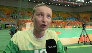 Jeux Olympiques 2016 - Handball (Femmes) - La réaction d'A.Leynaud  après la victoire en 1/2 finale