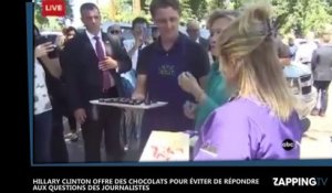 Hillary Clinton offre des chocolats pour éviter de répondre aux questions des journalistes