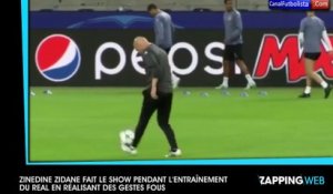 Zinedine Zidane fait le show lors de l’entraînement du Real Madrid en réalisant des gestes fous (vidéo)