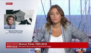 Bernard-Henri Lévy rend hommage à Shimon Pérès