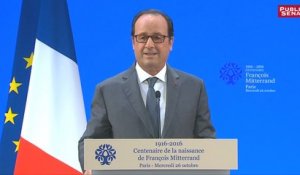 Hollande : « Mitterrand n’a jamais cédé au moindre découragement, même quand les épreuves semblaient l’avoir écarté »