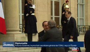 Antonio Guterres, le prochain secrétaire général de l'ONU, reçu à l'Elysée