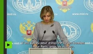Maria Zakharova lit la lettre des parents du soldat russe mort en héros en Syrie destinée à Hollande