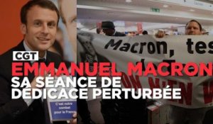 La CGT perturbe la séance de dédicace d'Emmanuel Macron