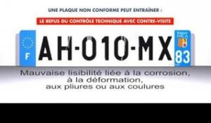 Plaques d'immatriculation non conformes