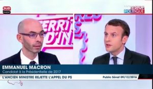 Emmanuel Macron : " je ne suis pas au Parti Socialiste"