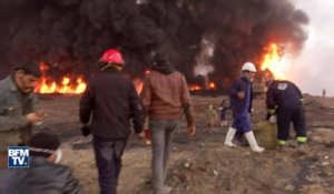 Ces puits de pétrole incendiés par Daesh font suffoquer les habitants près de Mossoul