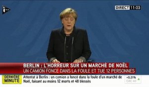 "Je suis profondément triste, je suis bouleversée": Découvrez le discours d'Angela Merkel après le drame à Berlin