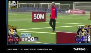 Football : Lionel Messi et Luis Suarez se font des passes de 50m à la télévision japonaise (vidéo)