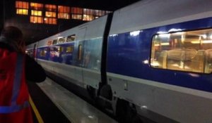 Le premier TGV en gare de Meroux