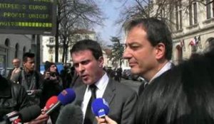 Valence: Manuel Valls reagit a la Tribune de Nicolas Sarkozy dans le...